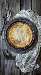 Key Lime Cheesecake Pie with tangy key lime and creamy cheesecake filling, served on a chic gray plate, smooth and zesty Hyper-quality professionnal photography, ultra detailed, high resolution
