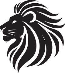 Lion vector illustration in black and white