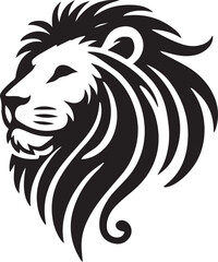 Obraz premium Lion vector illustration in black and white