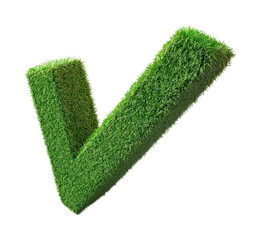 Eco-friendly green check mark icon on graphic design minimalist style digital isolated on transparent background png