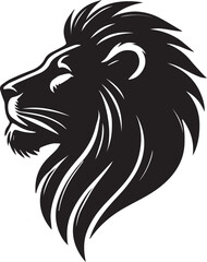 Lion vector illustration in black and white