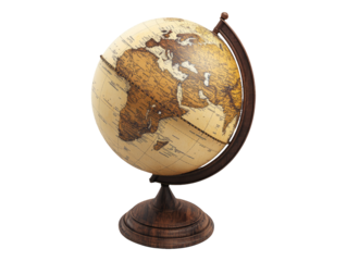 3D Globe with Touch Features Isolated on Transparent Background