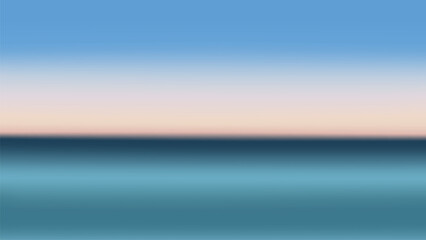 Fototapeta premium Abstract blurred blue ocean sky landscape desktop wallpaper vector. Blue sky with ocean in nature landscape abstract background. Blurred blue sky with ocean desktop wallpaper background