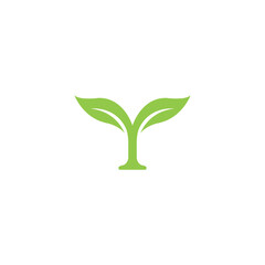 Letter Y Leaf Icon Logo Vector