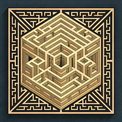 A mind-bending optical illusion puzzle, blending shifting patterns, hidden images.