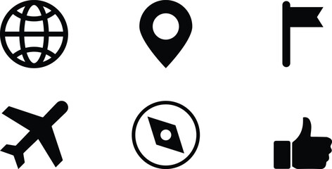 location map pin icon set. location icon design. set of location icons. modern map navigation set icons. Localization Icons