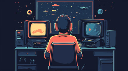 Vintage Gaming Zone T-Shirt Design | Retro Gamer Shirt Illustration