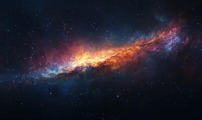 Obraz premium A breathtaking view of the Andromeda Galaxy with vibrant colors and starry night sky , star cluster, deep space, astronomy, space, celestial body