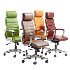 Obraz premium Ergonomic Office Chairs: Modern Design, Comfort & Support for Productive Workspaces set focus stylish