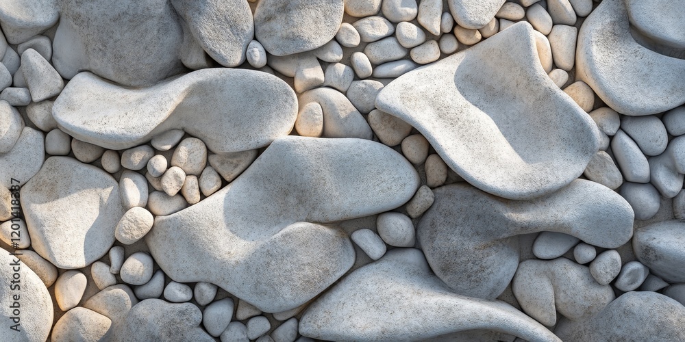 Leinwandbilder landscape architecture concept featuring a textured background of stone pebbles, blending nature ele