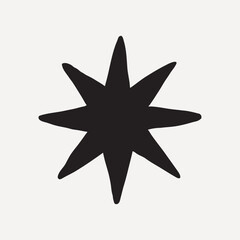 Bold black star silhouette vector