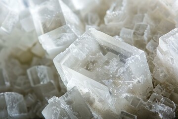 Sparkling mineral crystals forming intricate cubic structures, creating a mesmerizing natural pattern