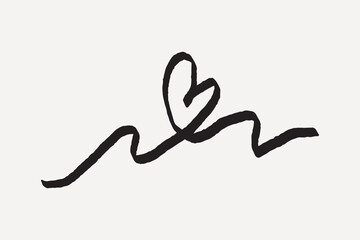 Minimalist heart line art, Valentine's Day vector