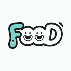 illustration of sticker design of food, white background