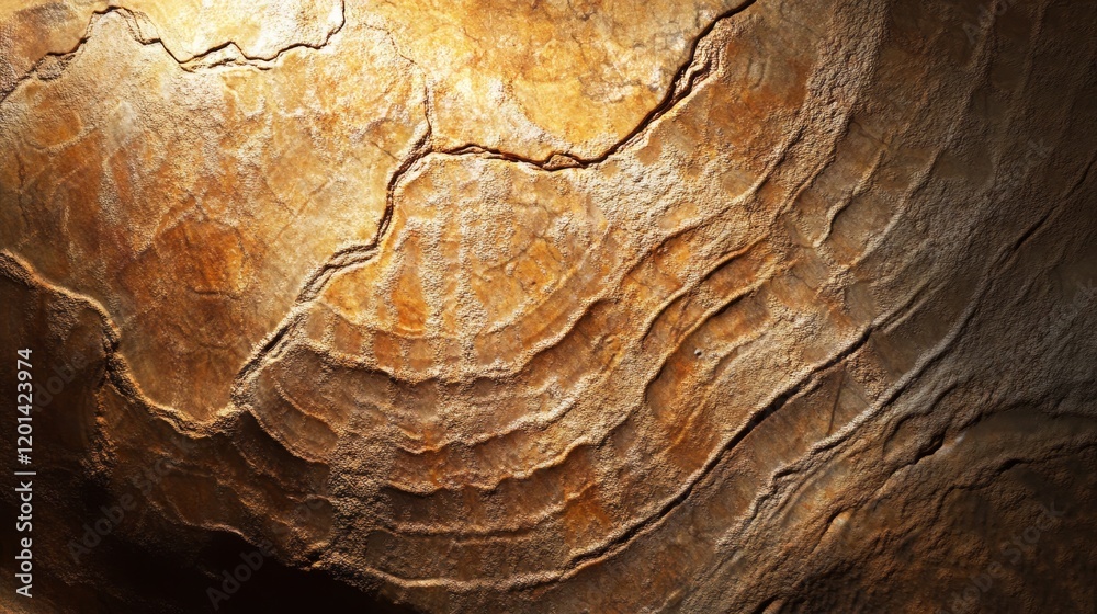 Leinwandbilder macro texture showcasing the intricate details of ancient stone illuminated by natural light, highli