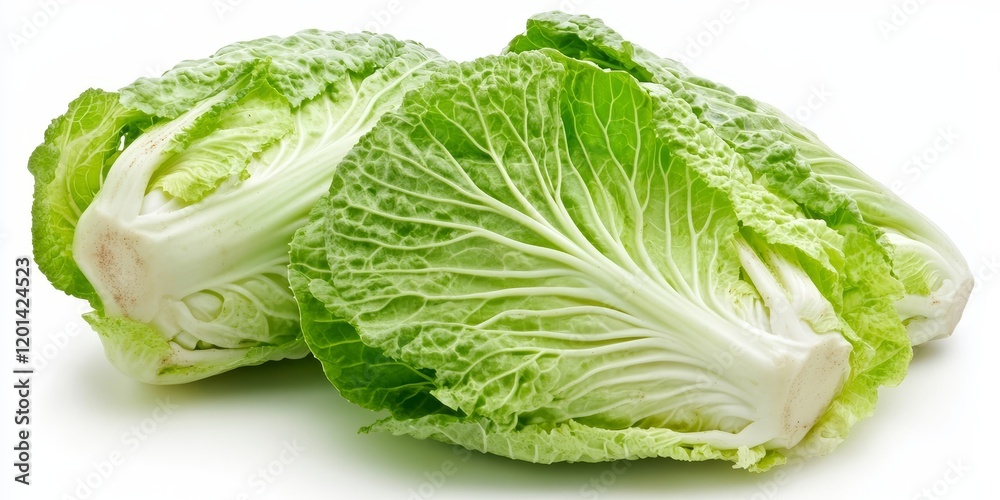 Poster chinese cabbage vegetable displayed against a clean white background, showcasing the fresh and vibra