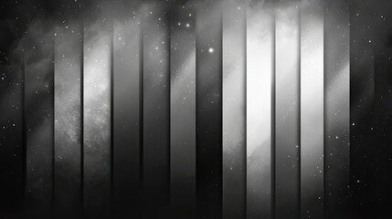 Obraz premium Abstract monochrome background with vertical lines and cosmic elements, creating a mysterious atmosphere