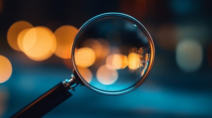 Magnifying glass highlighting quality document checks through assessment. This process involves auditing and evaluating quality, efficiency, and the effectiveness of business document evaluations for