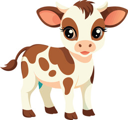 Beautiful animal baby cow vector artwork illustration 