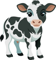 Beautiful animal baby cow vector artwork illustration 