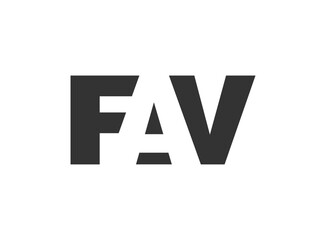 FAV logo design. Initial letter F A V bold font style for tech startups, consulting, corporate branding. Creative company name, headlines typography identity, trendy logotype.