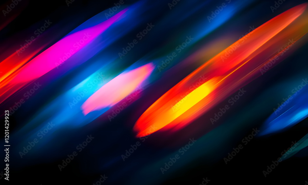 Canvas Prints colorful glow sparks of light texture. orange red rays on dark blue abstract layer black background 