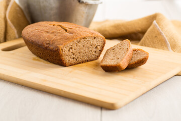 Sliced Homemade Bread on a Wooden Board