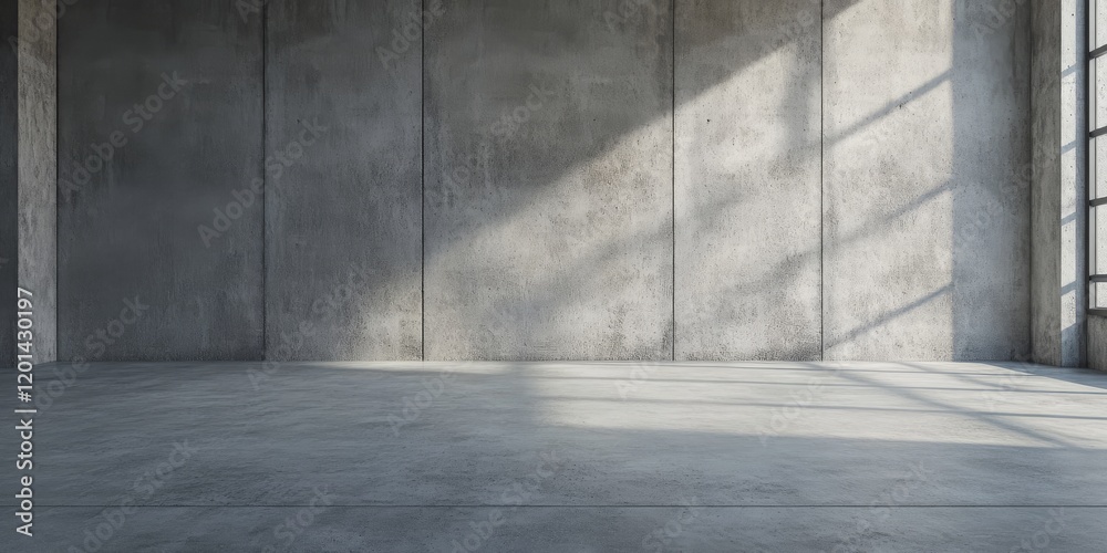 Leinwandbilder Empty concrete floor and wall create a minimalist space, showcasing the stark beauty of an empty concrete floor and wall, ideal for various design and artistic projects.
