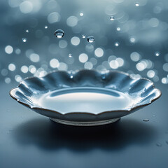 water drops on a plate bokeh background 