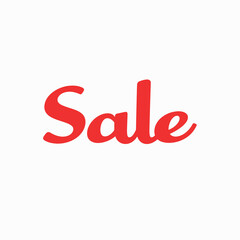 Sale sign in bright red color for retail promotions with copy space