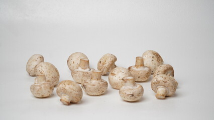 Fresh champignons mushroom isolated on white background