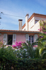 old house with flowers