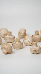 Fresh champignons mushroom isolated on white background