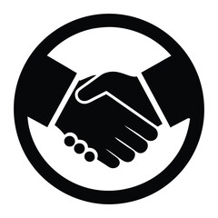 Business handshake logo icon silhouette vector illustration.