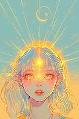 Colorful illustration drawn in modern anime or manga style