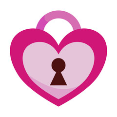 Heart Lock: A symbol of love and commitment, a heart-shaped padlock with a keyhole, rendered in shades of pink.  Perfect for Valentine's Day, romantic themes, and expressing affection. 