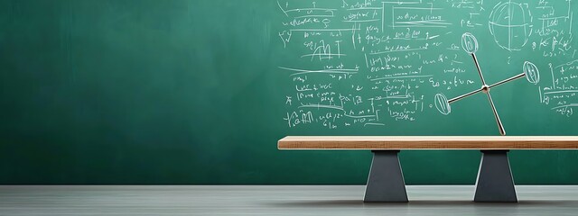 A blackboard displaying a visual guide to the science of balance and stability