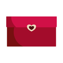 Romantic Red Envelope: A charming illustration of a crimson envelope adorned with a delicate heart-shaped clasp, perfect for Valentine's Day or romantic correspondence.  