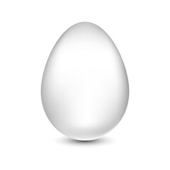Vector realistic 3d chicken white egg, easter spring. Eps 10