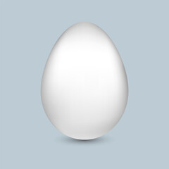 Vector realistic 3d chicken white egg, easter spring. Eps 10