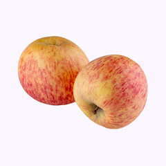 red juicy apples on a white background, red apples 