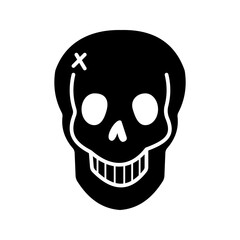 Human skull icon vector illustrationvector illustration, pictogram isolated on white background. color editable
