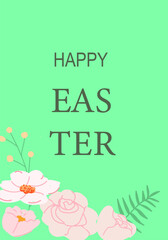 Happy easter celebration design with floral elements for posters and cards.
