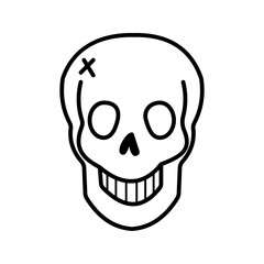 Human skull icon vector illustrationvector illustration, pictogram isolated on white background. color editable
