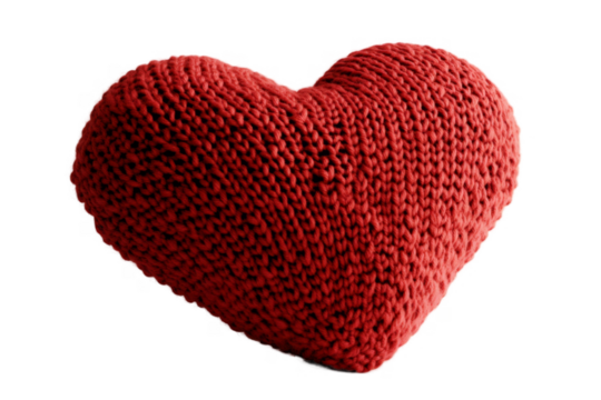 Cozy Knitted Heart Pillow