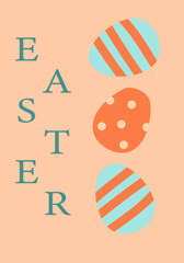 Colorful easter egg design for happy holiday celebration posters.