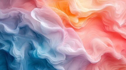 Obraz premium Abstract pastel color swirls, fluid motion, dynamic texture.