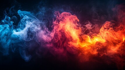 Fototapeta premium Abstract swirling blue and red smoke art