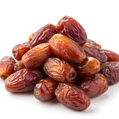 Fresh dates with their rich brown color, accompanied by vibrant green leaves,