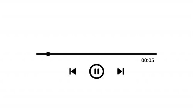  Audio music player timeline bar moving with track animation on transparent background, One minute music player animation multimedia concept,
 Media player template, Music player timeline bar video